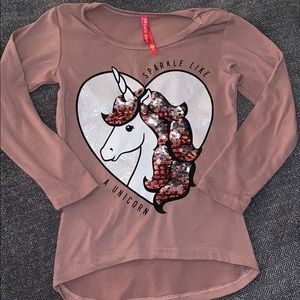 Little Girls Unicorn Sequin Shirt